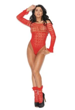 Long Sleeve Teddy and Anklets Red