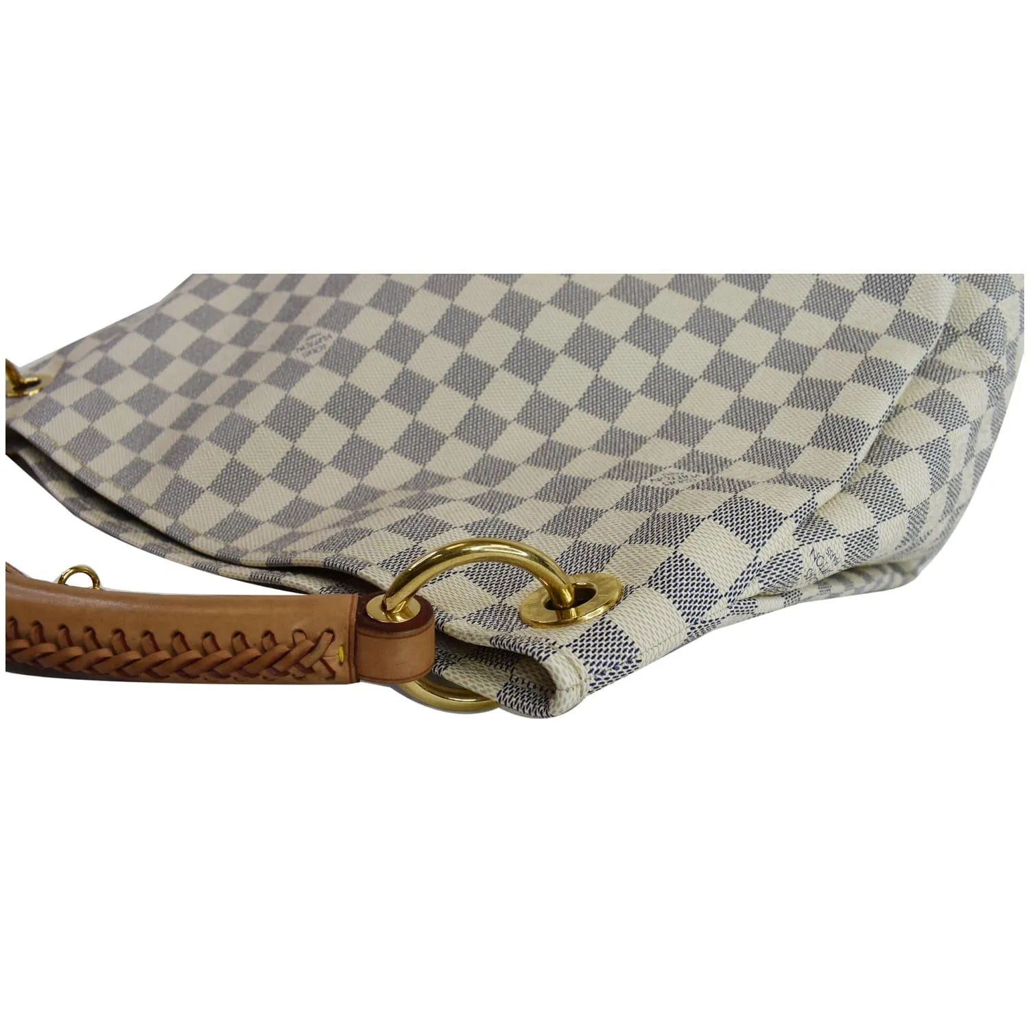 LOUIS VUITTON Artsy MM Damier Azur Shoulder Bag White
