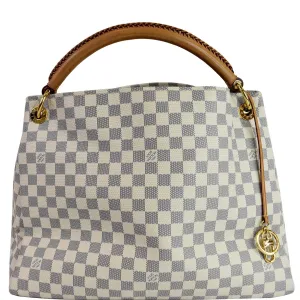 LOUIS VUITTON Artsy MM Damier Azur Shoulder Bag White