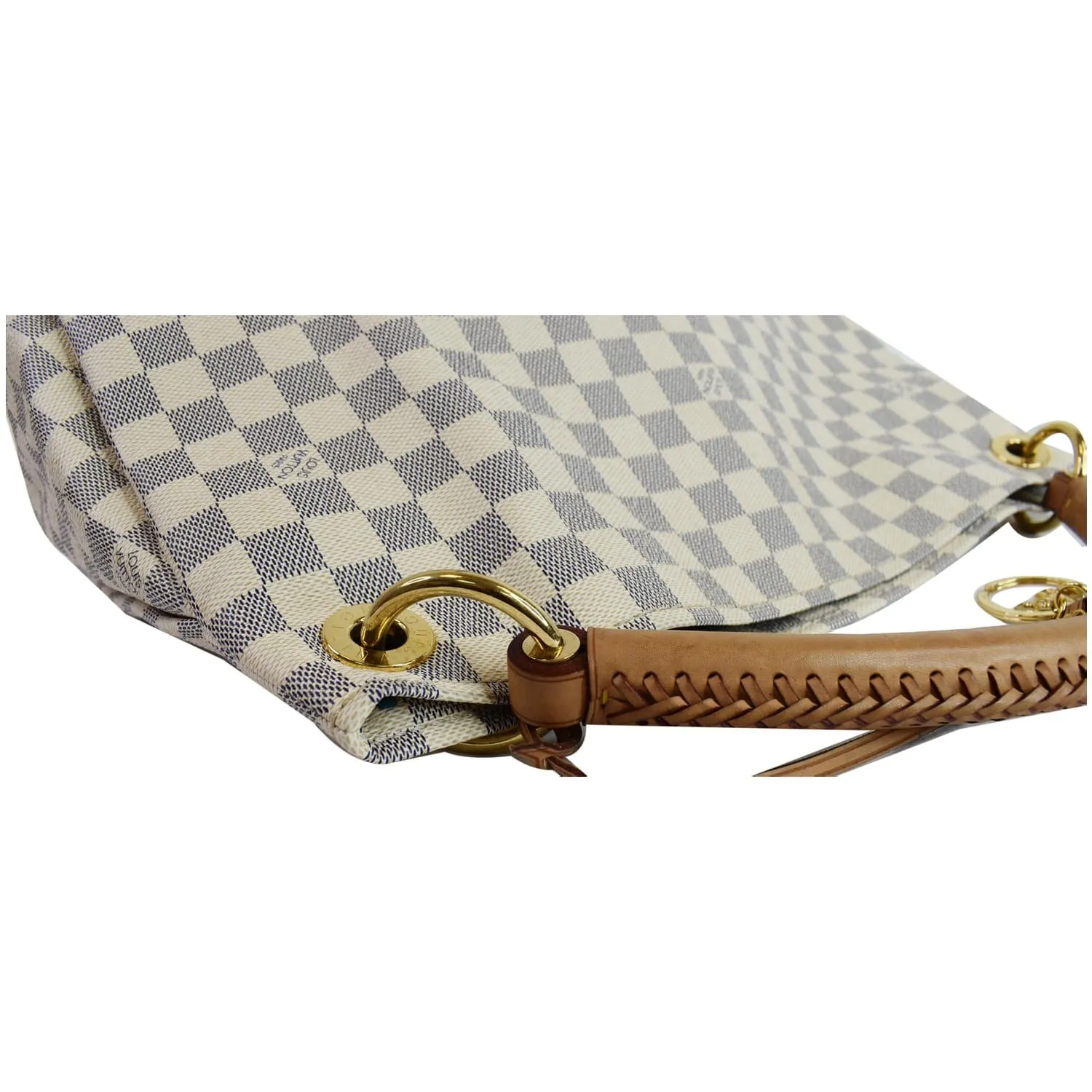 LOUIS VUITTON Artsy MM Damier Azur Shoulder Bag White
