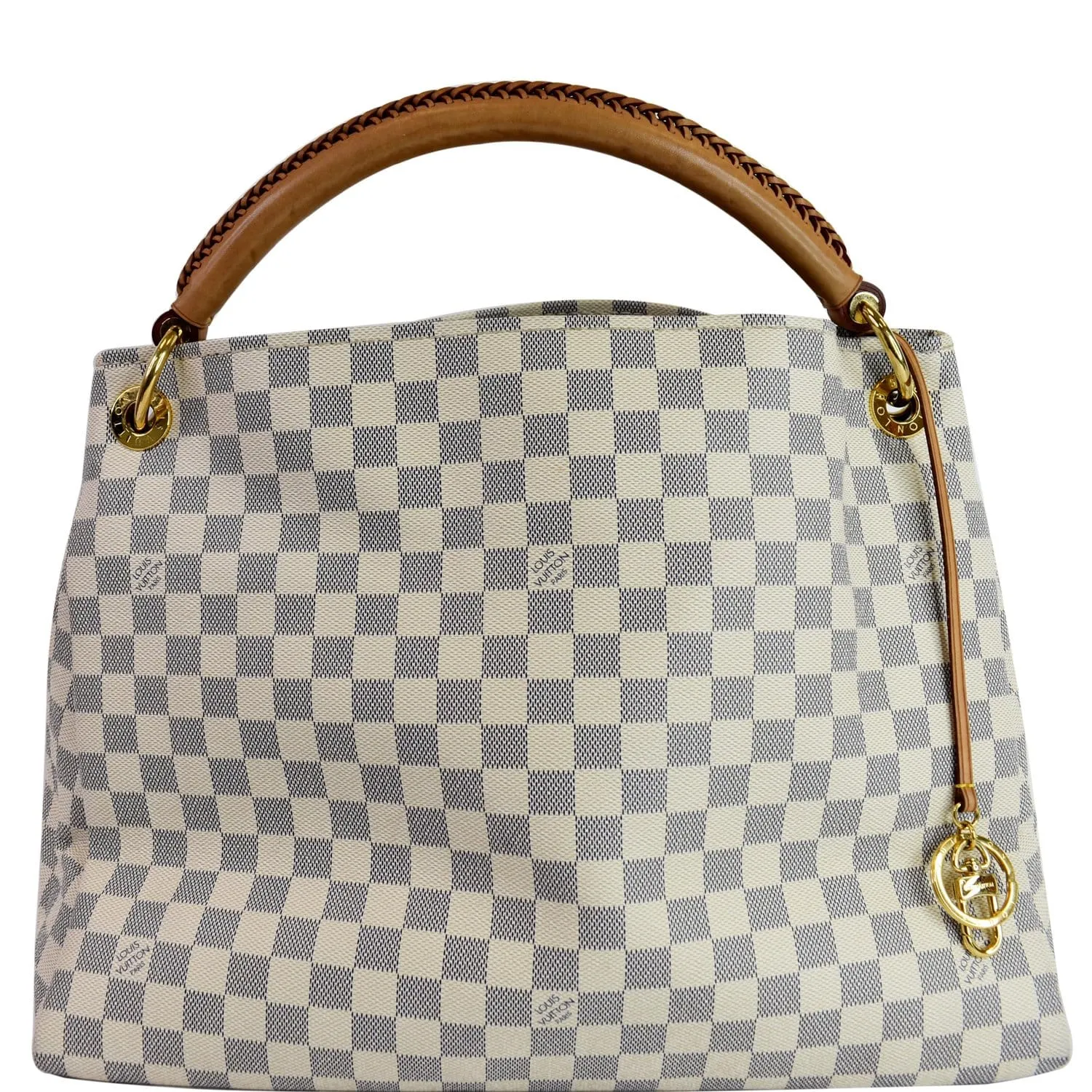 LOUIS VUITTON Artsy MM Damier Azur Shoulder Bag White