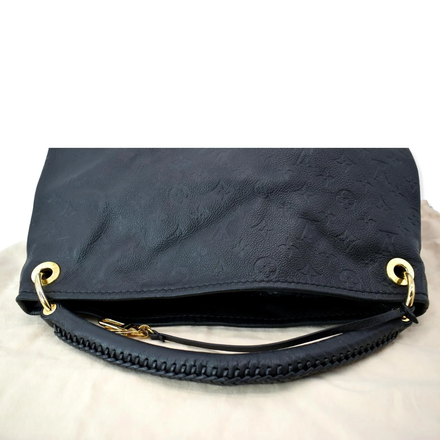 LOUIS VUITTON Artsy MM Empreinte Leather Shoulder Bag Black