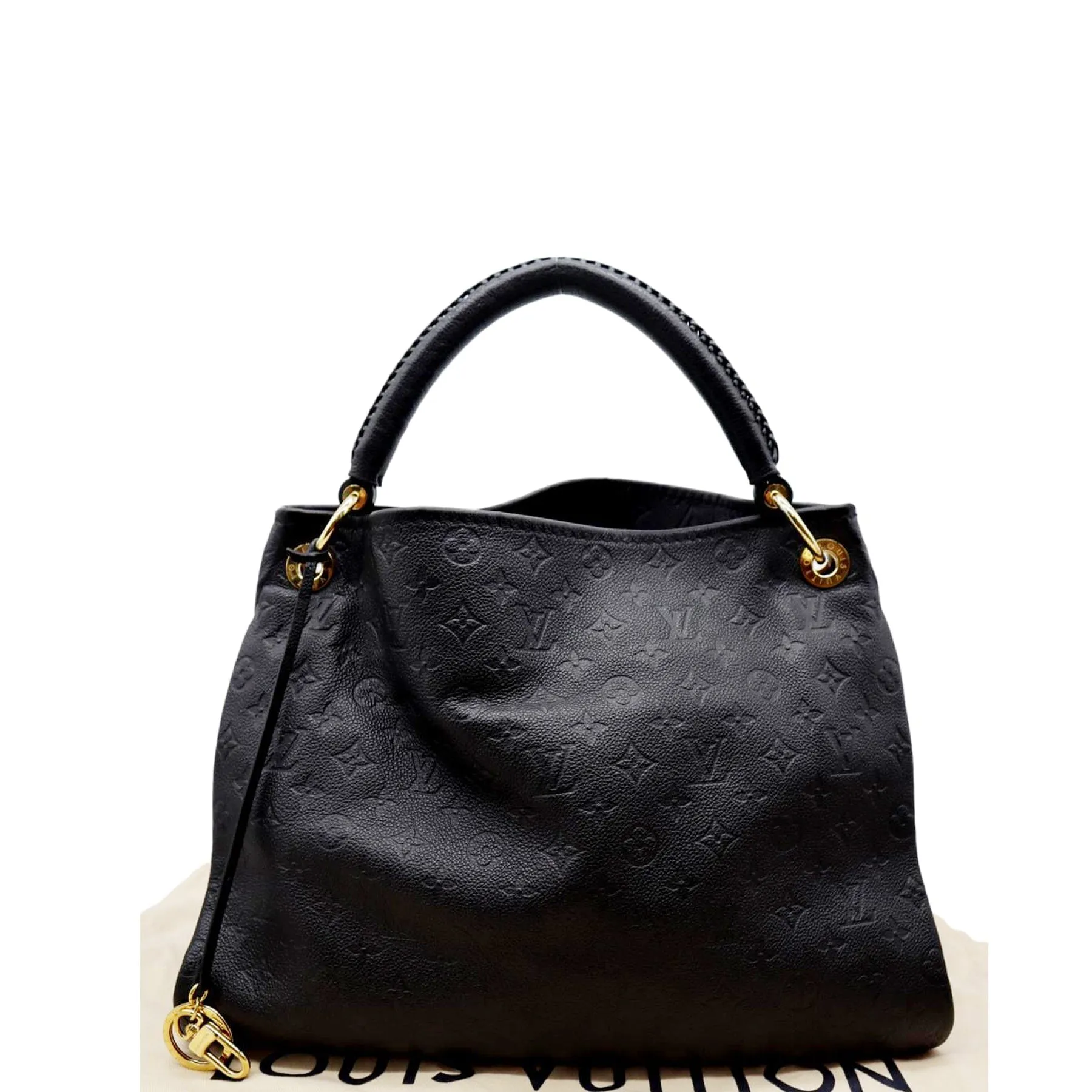 LOUIS VUITTON Artsy MM Empreinte Leather Shoulder Bag Black