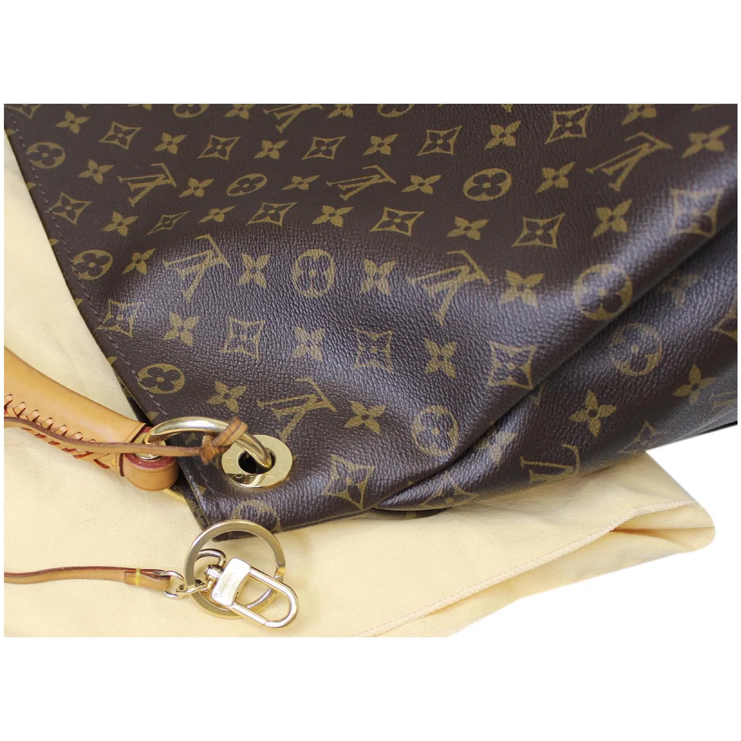 LOUIS VUITTON Artsy MM Monogram Canvas Shoulder Bag Brown
