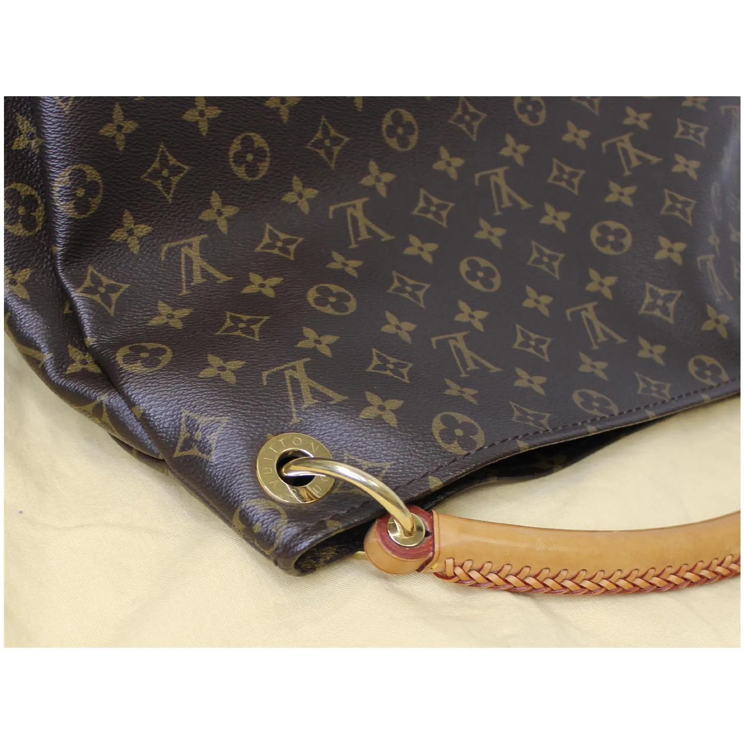 LOUIS VUITTON Artsy MM Monogram Canvas Shoulder Bag Brown
