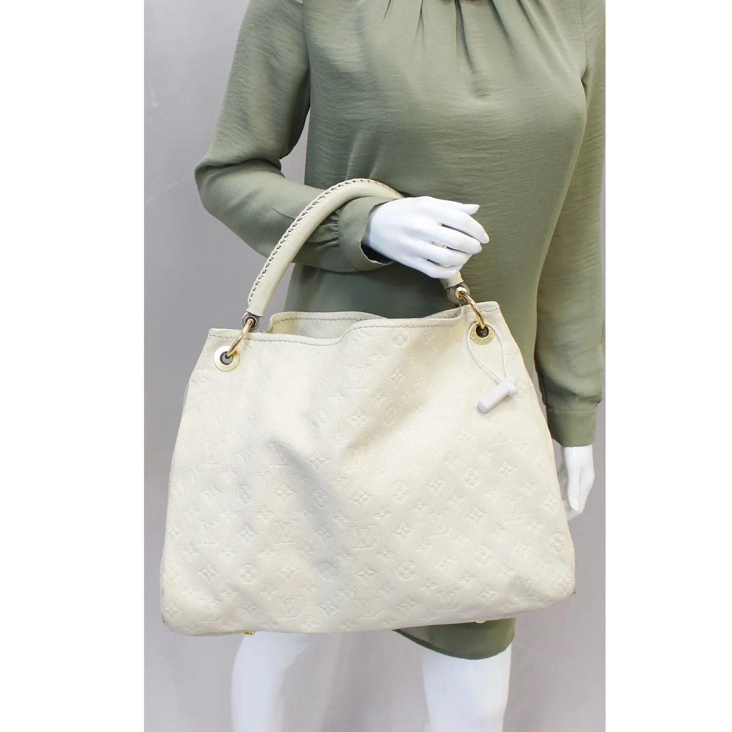 LOUIS VUITTON Artsy MM Neige Empreinte Leather Shoulder Bag