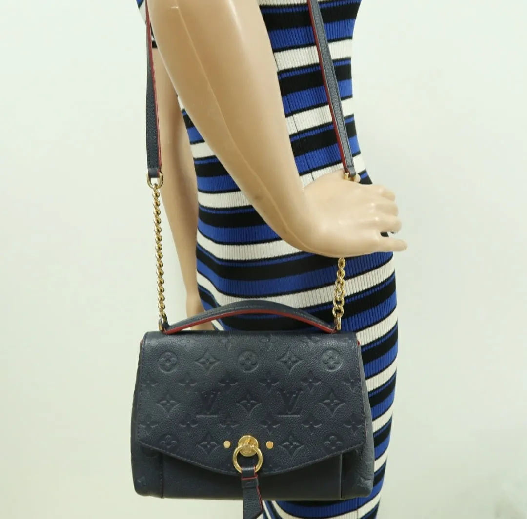 Louis Vuitton Blanche Navy Monogram Leather Shoulder bag