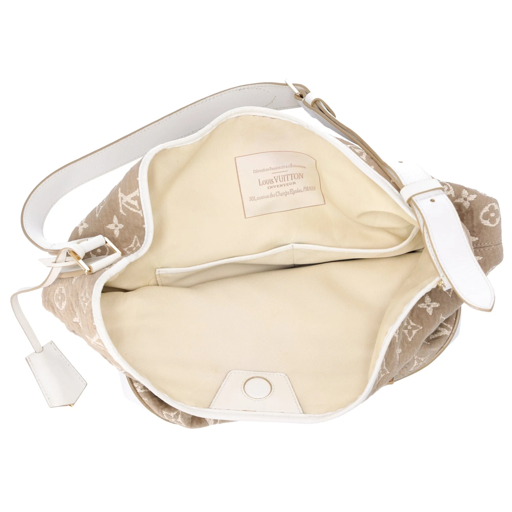 Louis Vuitton Buzas Monogram Sabbia Shoulder Bag M93499 Blanc Tan
