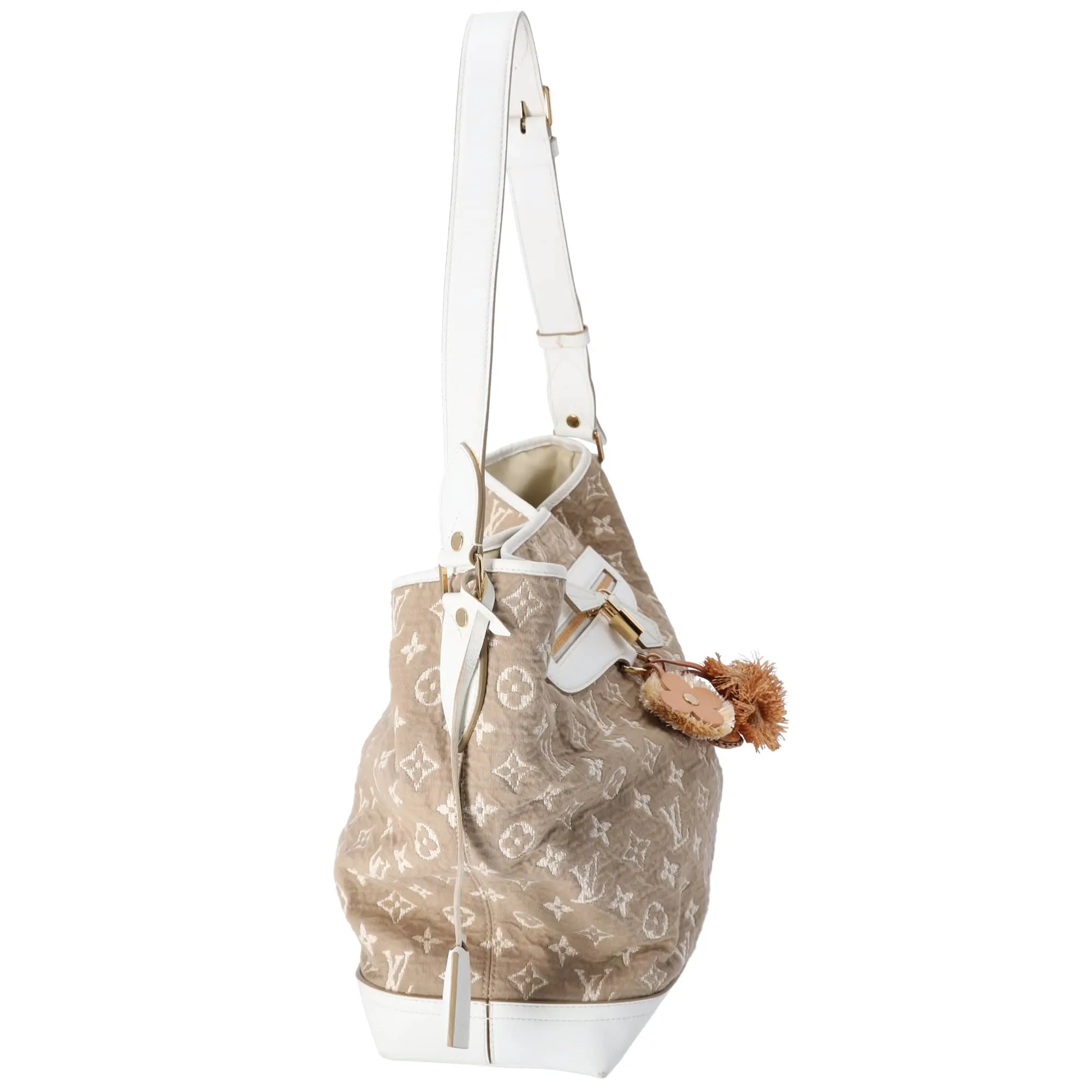 Louis Vuitton Buzas Monogram Sabbia Shoulder Bag M93499 Blanc Tan