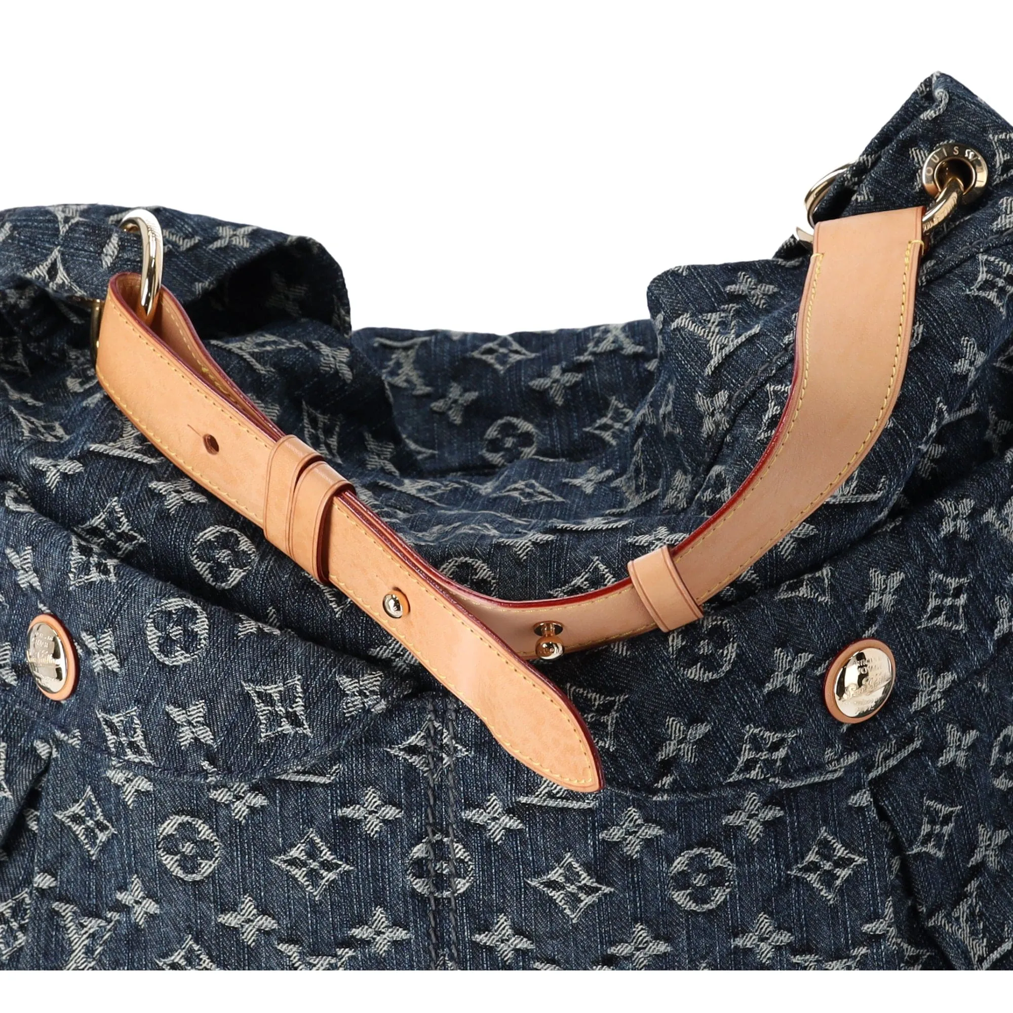 Louis Vuitton Daily GM Monogram Denim Shoulder Bag M40493 Gris Blue Monogram