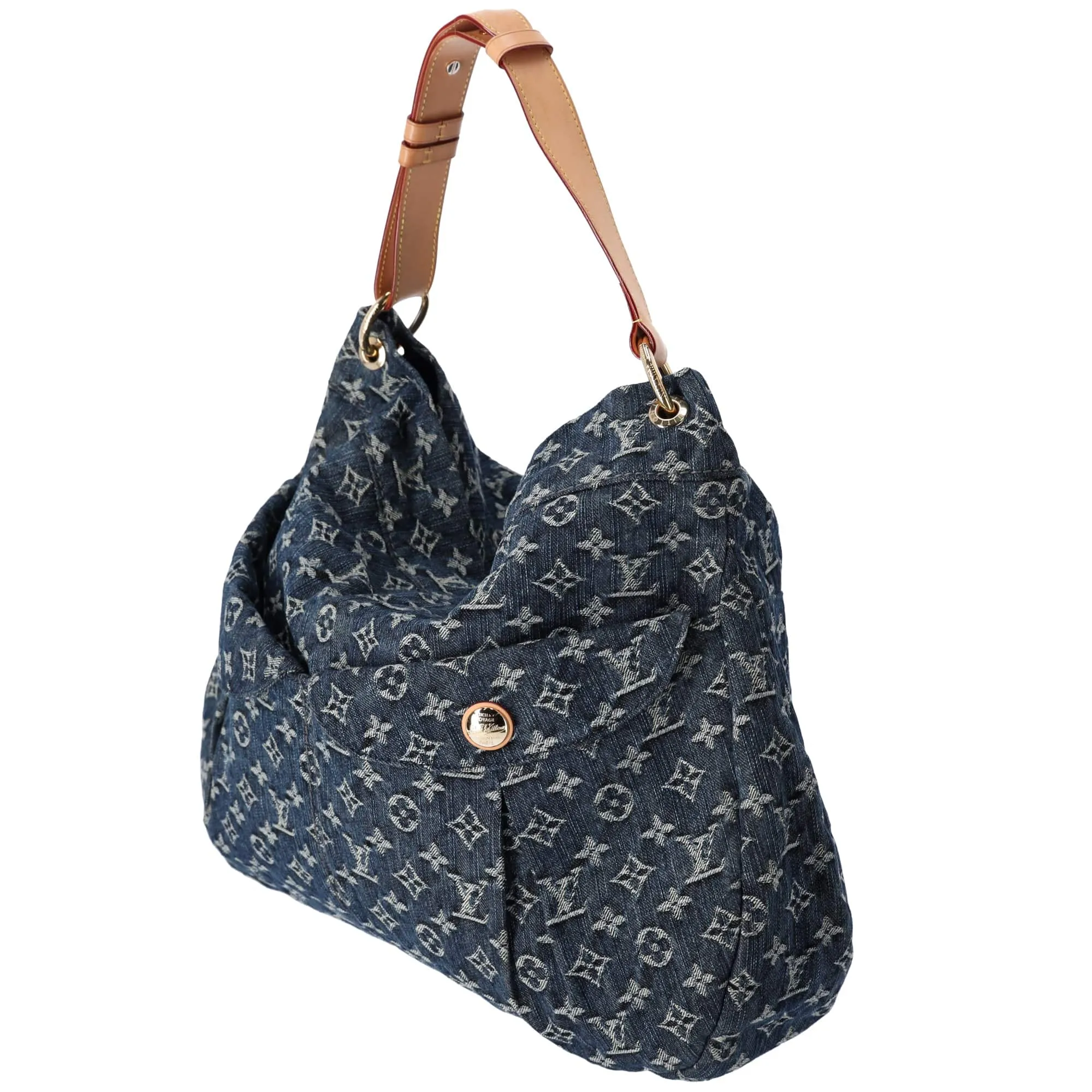Louis Vuitton Daily GM Monogram Denim Shoulder Bag M40493 Gris Blue Monogram