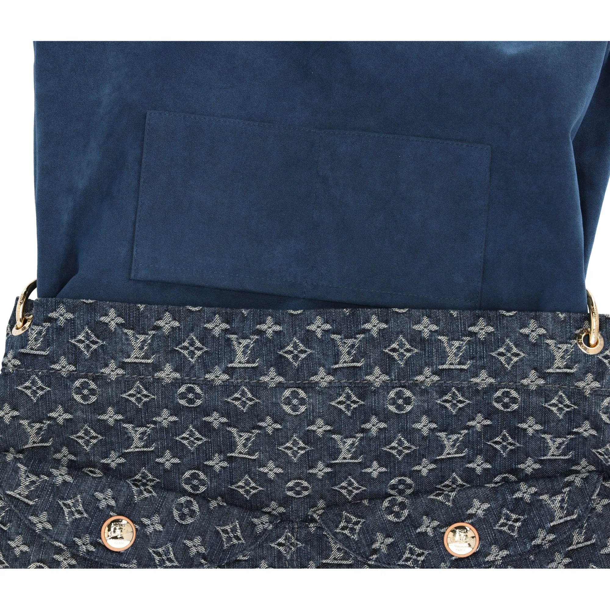 Louis Vuitton Daily GM Monogram Denim Shoulder Bag M40493 Gris Blue Monogram