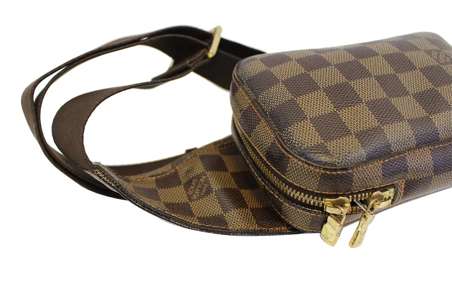 LOUIS VUITTON Damier Canvas Geronimos Brown Hip Bag