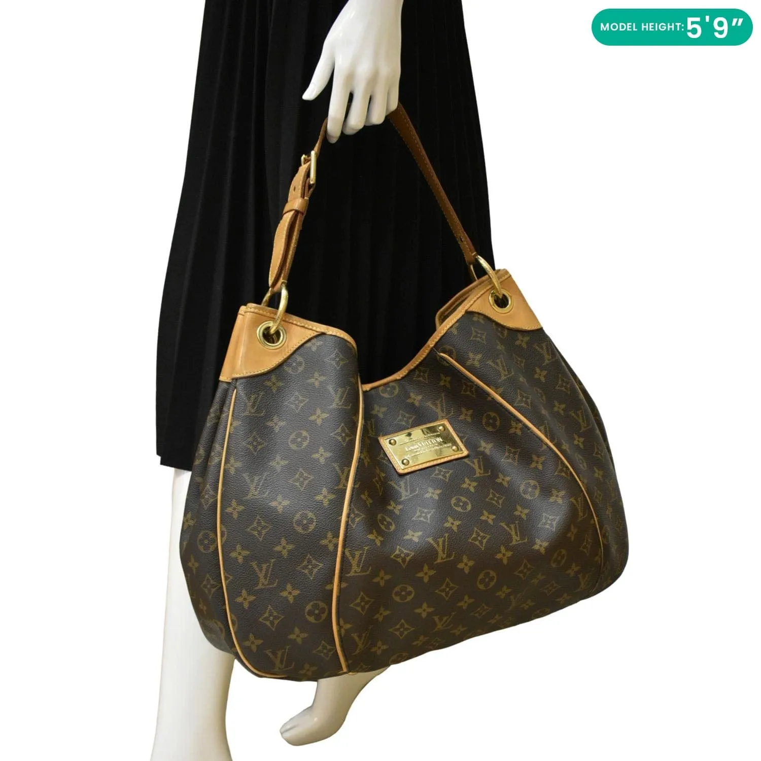 LOUIS VUITTON Galliera GM Monogram Canvas Shoulder Bag Brown
