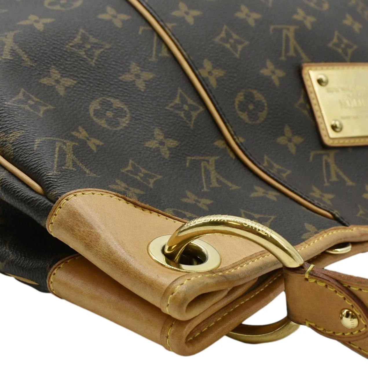 LOUIS VUITTON Galliera GM Monogram Canvas Shoulder Bag Brown