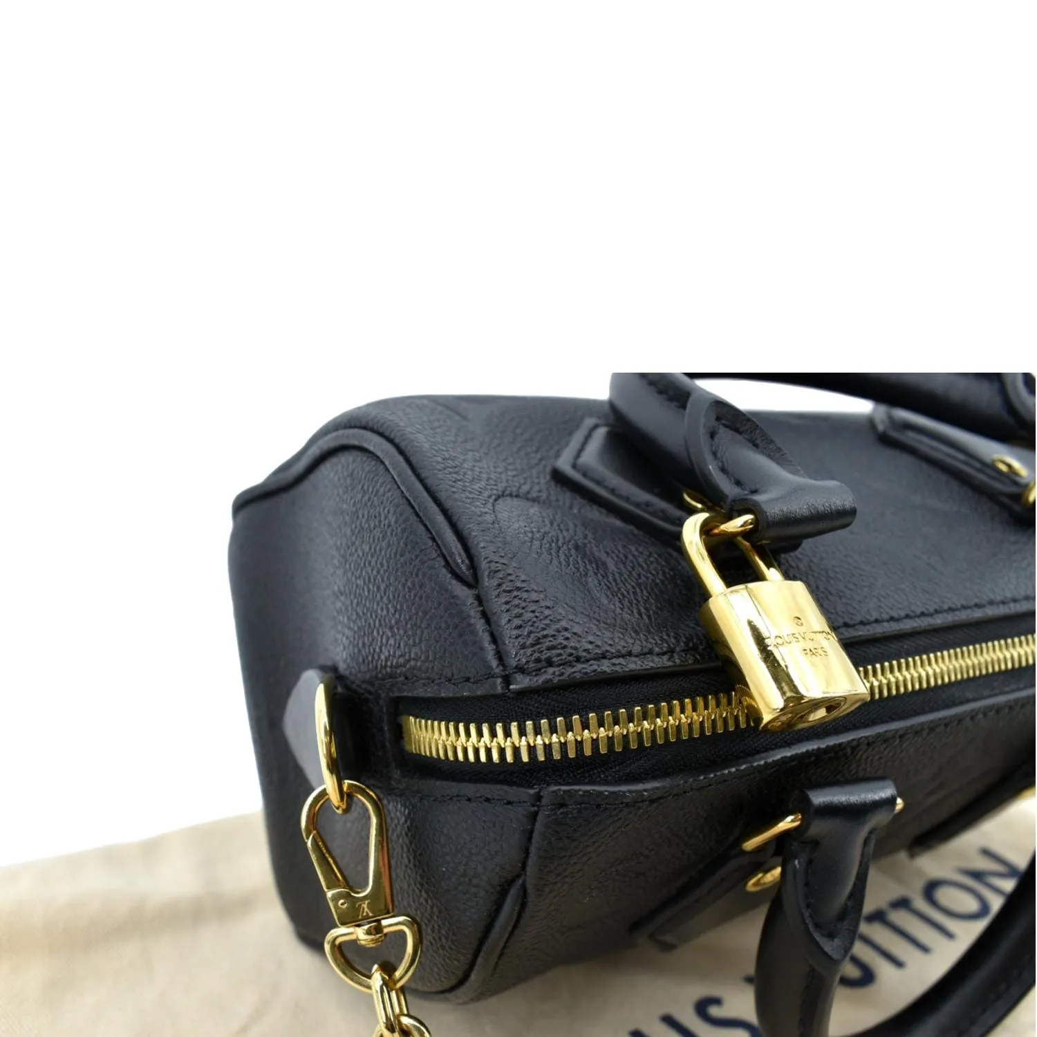 LOUIS VUITTON Giant Speedy 20 Bandouliere Empreinte  Shoulder Bag Black