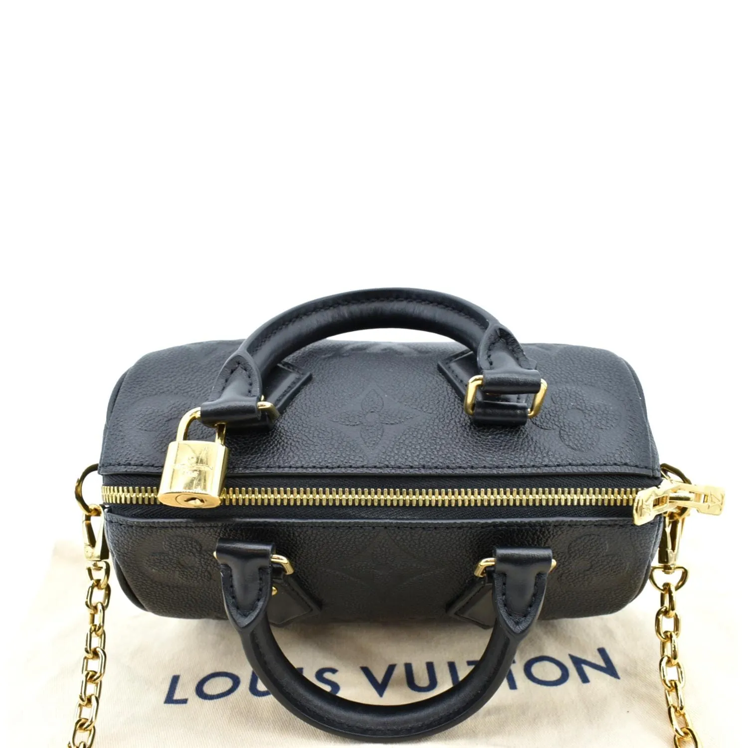 LOUIS VUITTON Giant Speedy 20 Bandouliere Empreinte  Shoulder Bag Black
