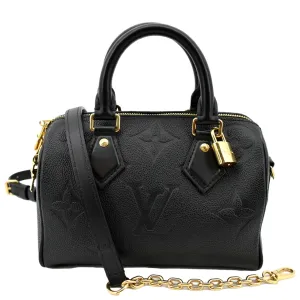 LOUIS VUITTON Giant Speedy 20 Bandouliere Empreinte  Shoulder Bag Black