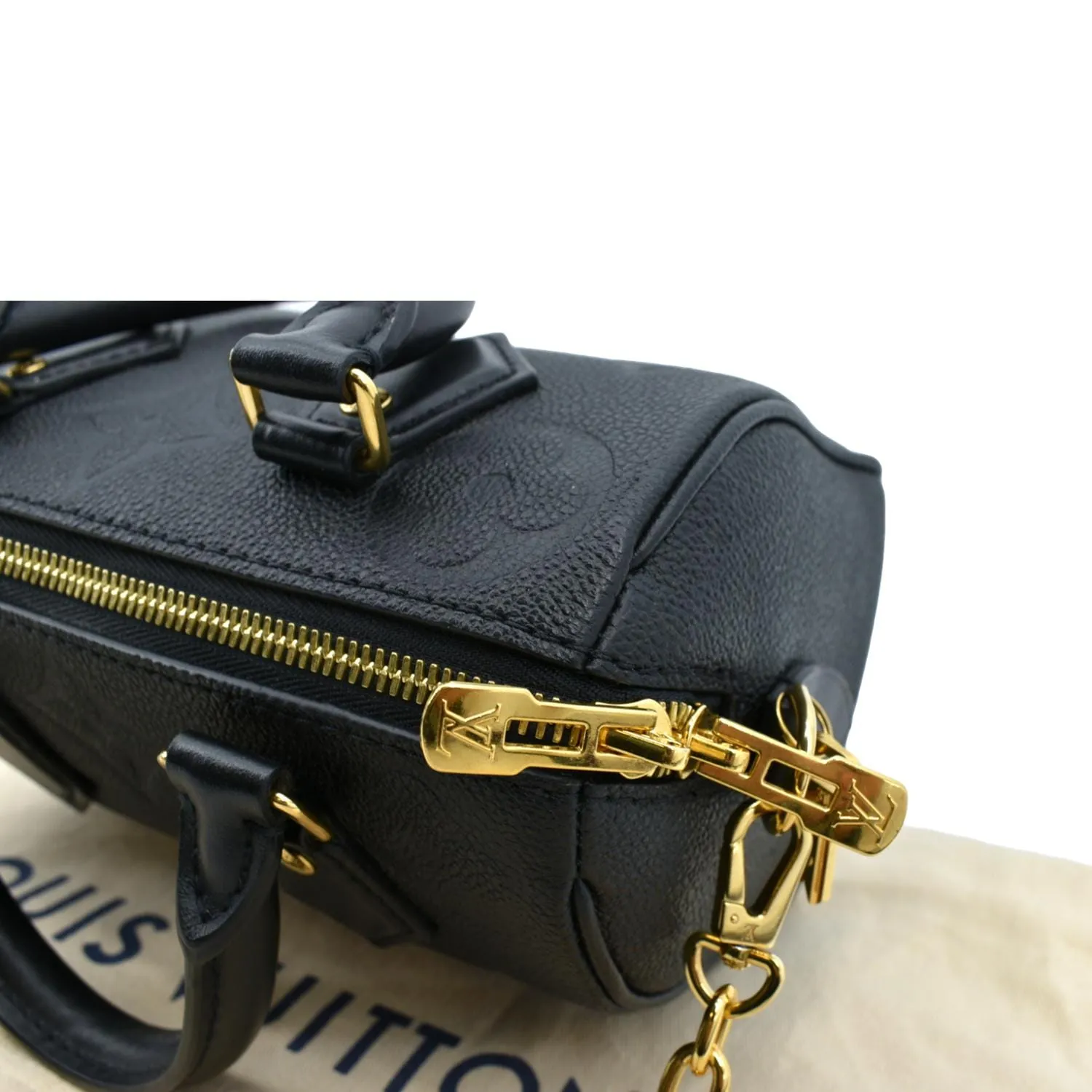 LOUIS VUITTON Giant Speedy 20 Bandouliere Empreinte  Shoulder Bag Black