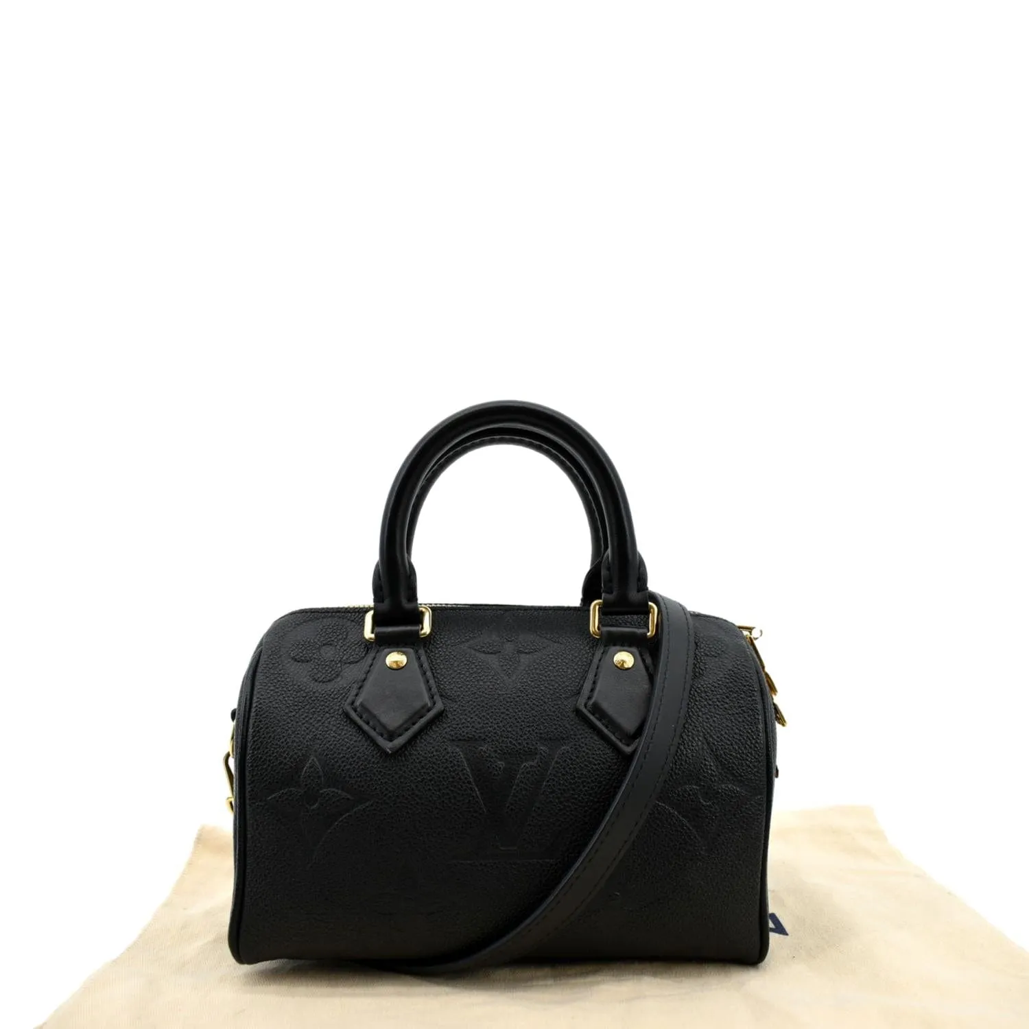 LOUIS VUITTON Giant Speedy 20 Bandouliere Empreinte  Shoulder Bag Black