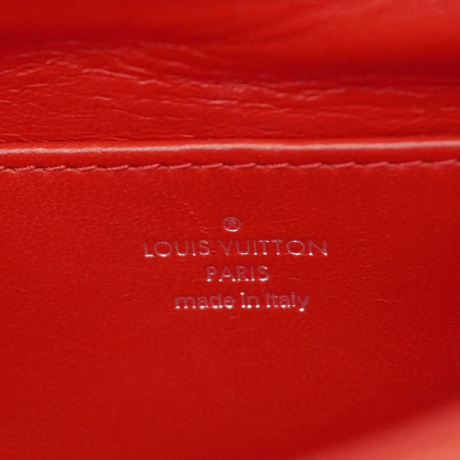 LOUIS VUITTON GO-14 PM Malletage Leather Shoulder Bag Red