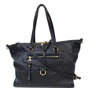 LOUIS VUITTON Lumineuse PM Monogram Empreinte Leather Shoulder Bag Black