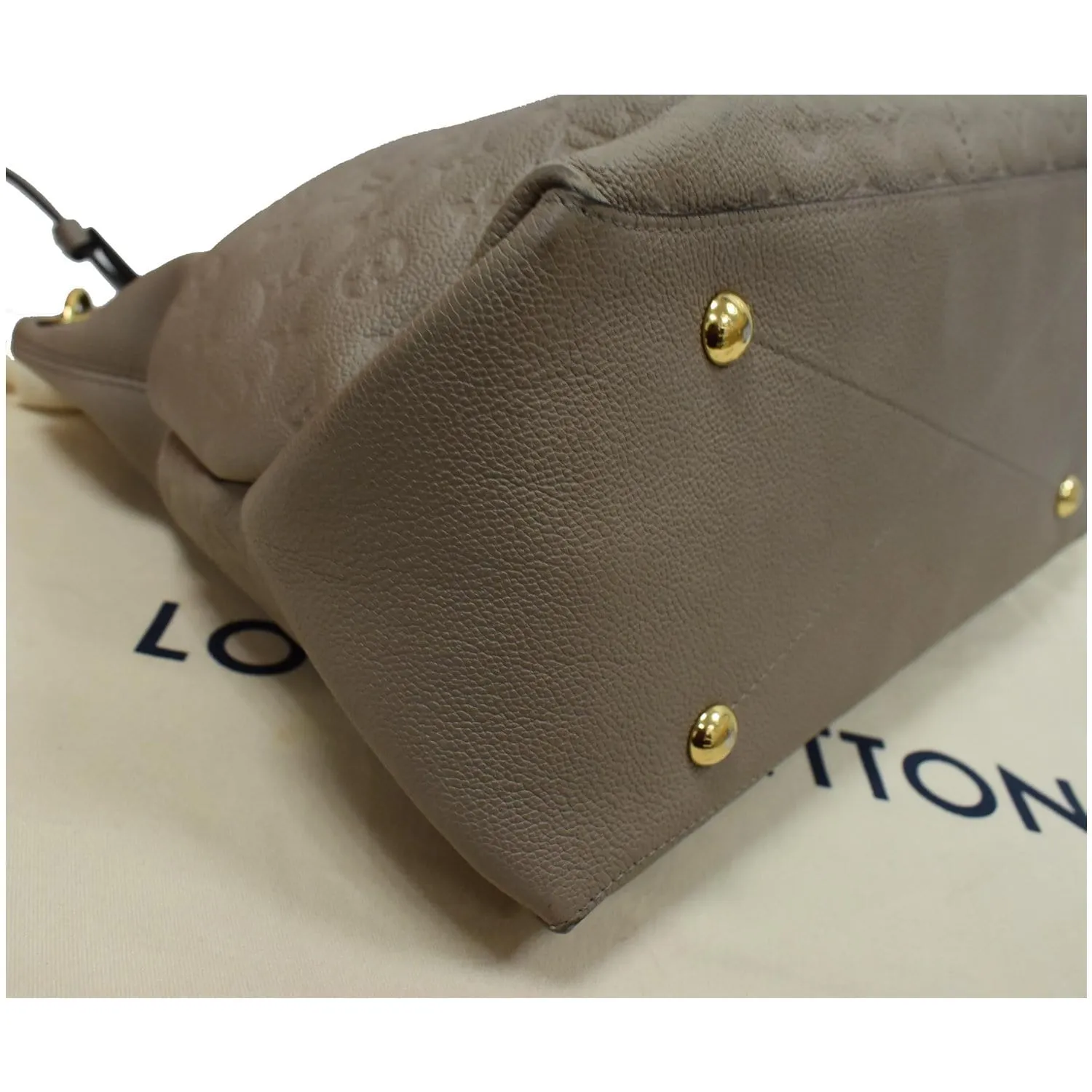 LOUIS VUITTON Maida Monogram Empreinte Leather Hobo Shoulder Bag Tourterelle