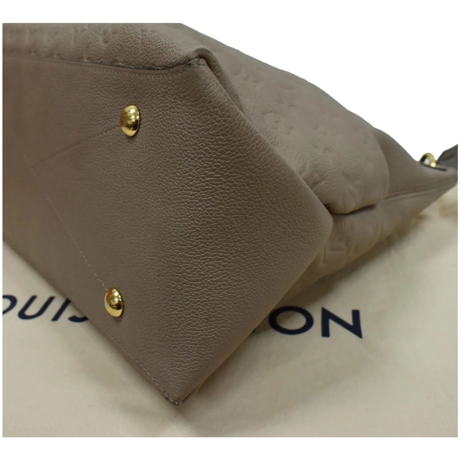 LOUIS VUITTON Maida Monogram Empreinte Leather Hobo Shoulder Bag Tourterelle