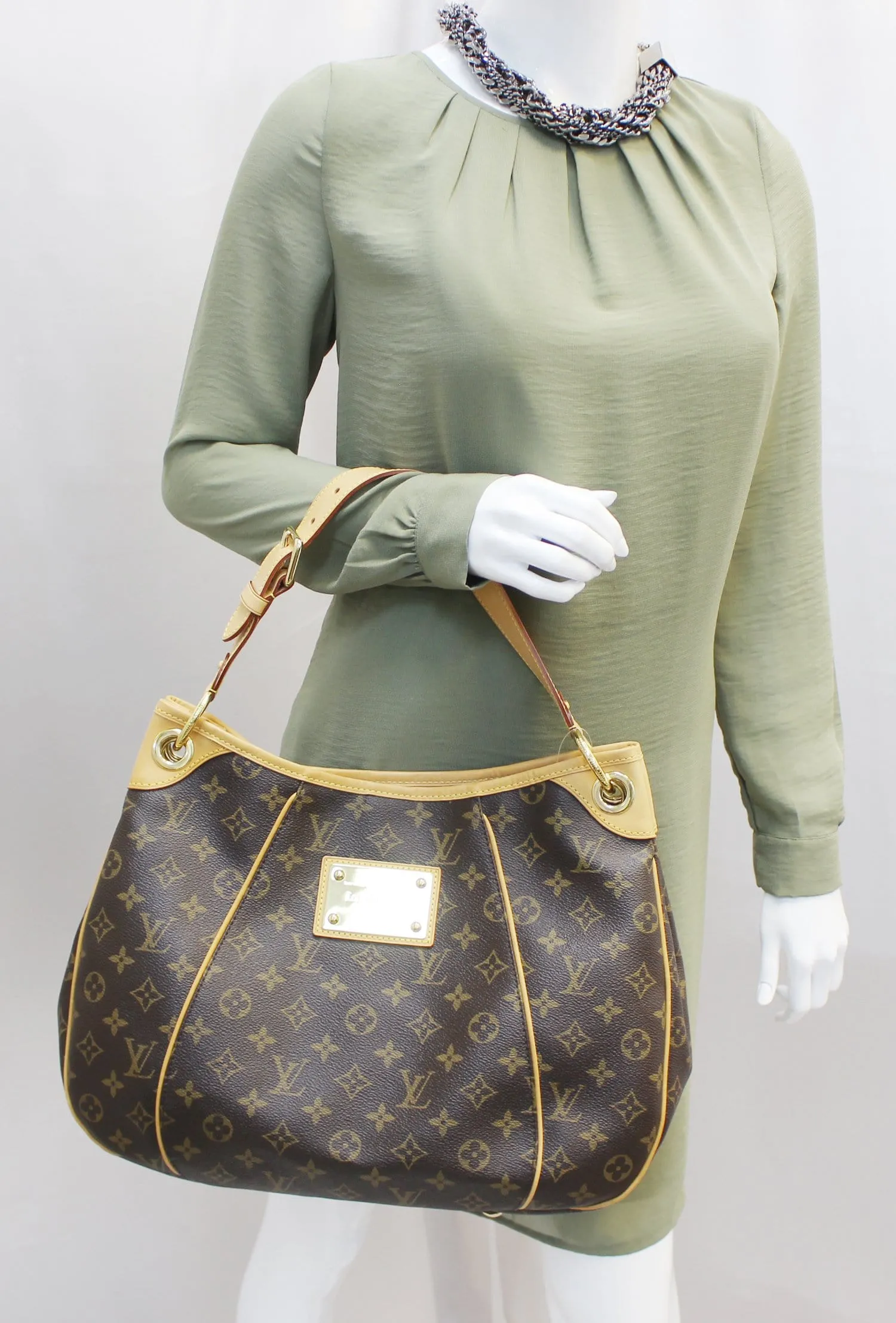 LOUIS VUITTON Monogram Galliera PM Brown Shoulder Handbag