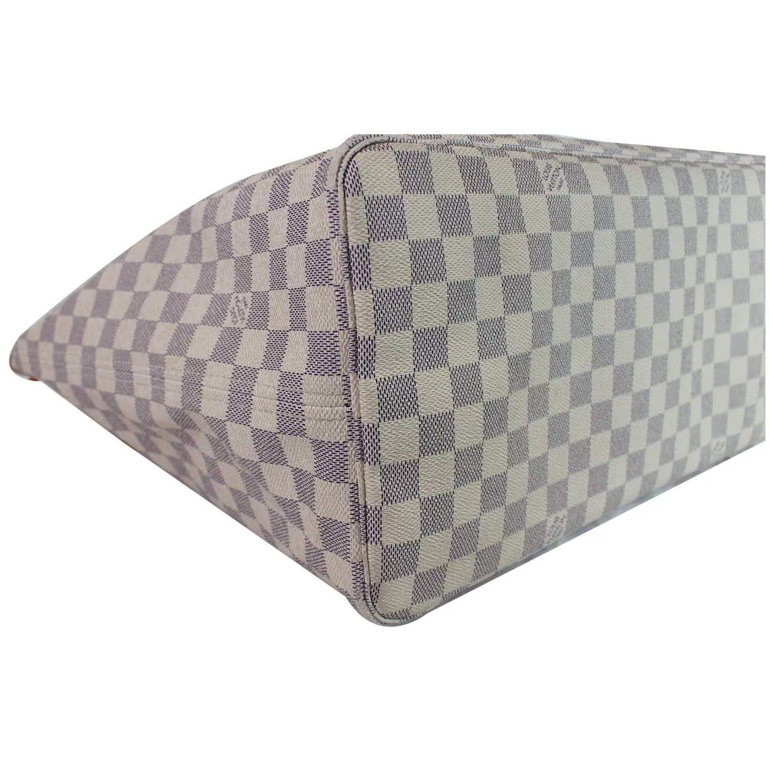 LOUIS VUITTON Neverfull GM Damier Azur Tote Shoulder Bag White