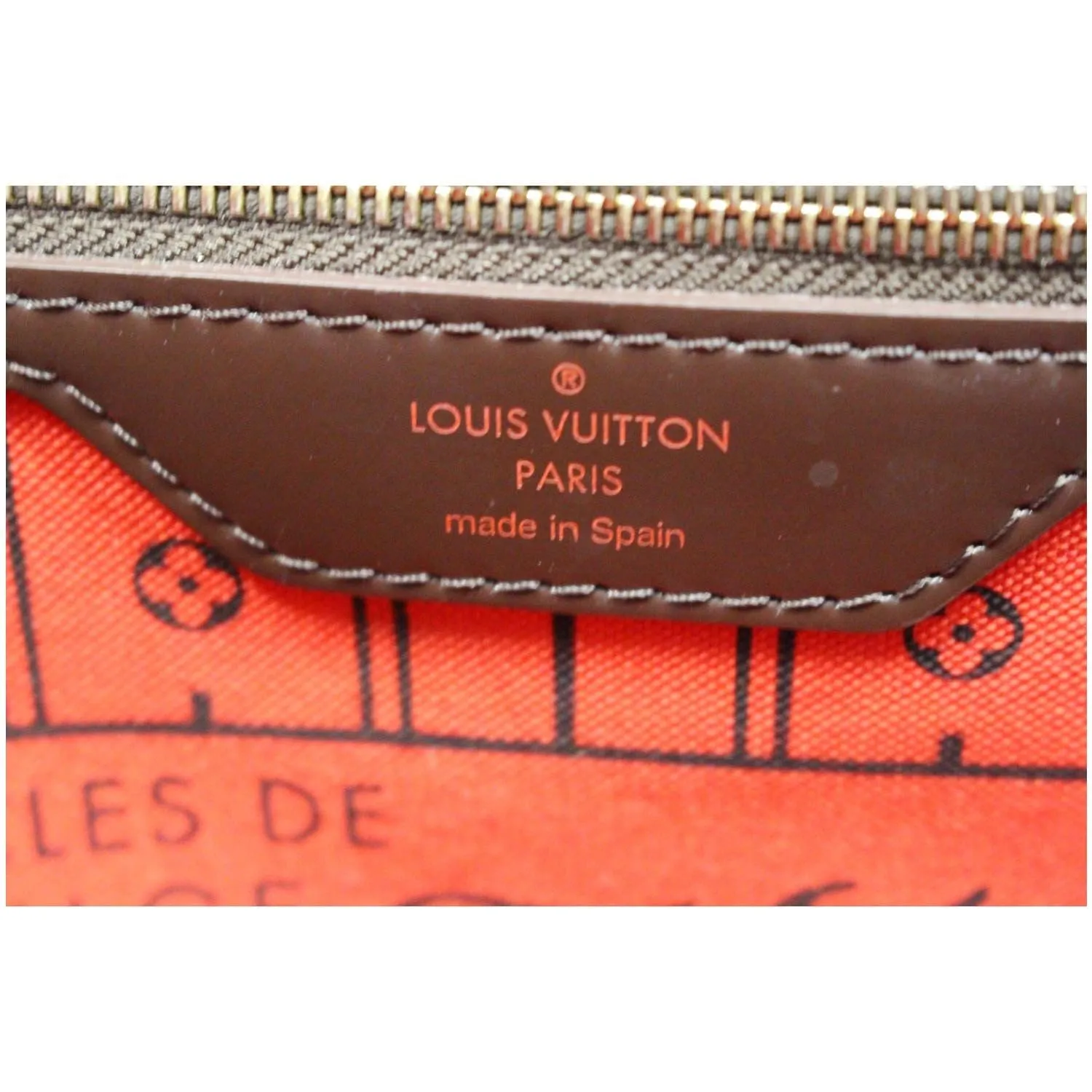 LOUIS VUITTON Neverfull MM Damier Ebene Tote Shoulder Bag Brown