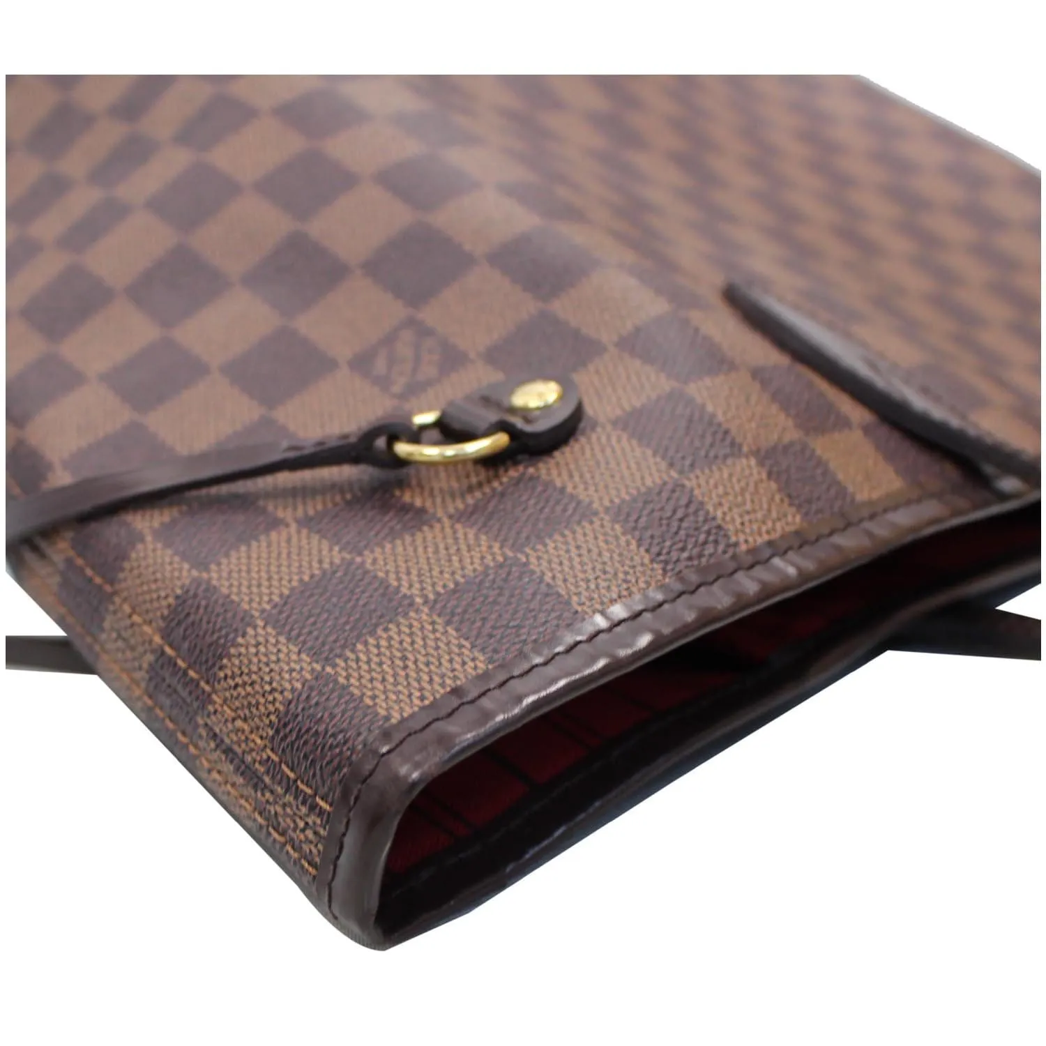 LOUIS VUITTON Neverfull MM Damier Ebene Tote Shoulder Bag Brown