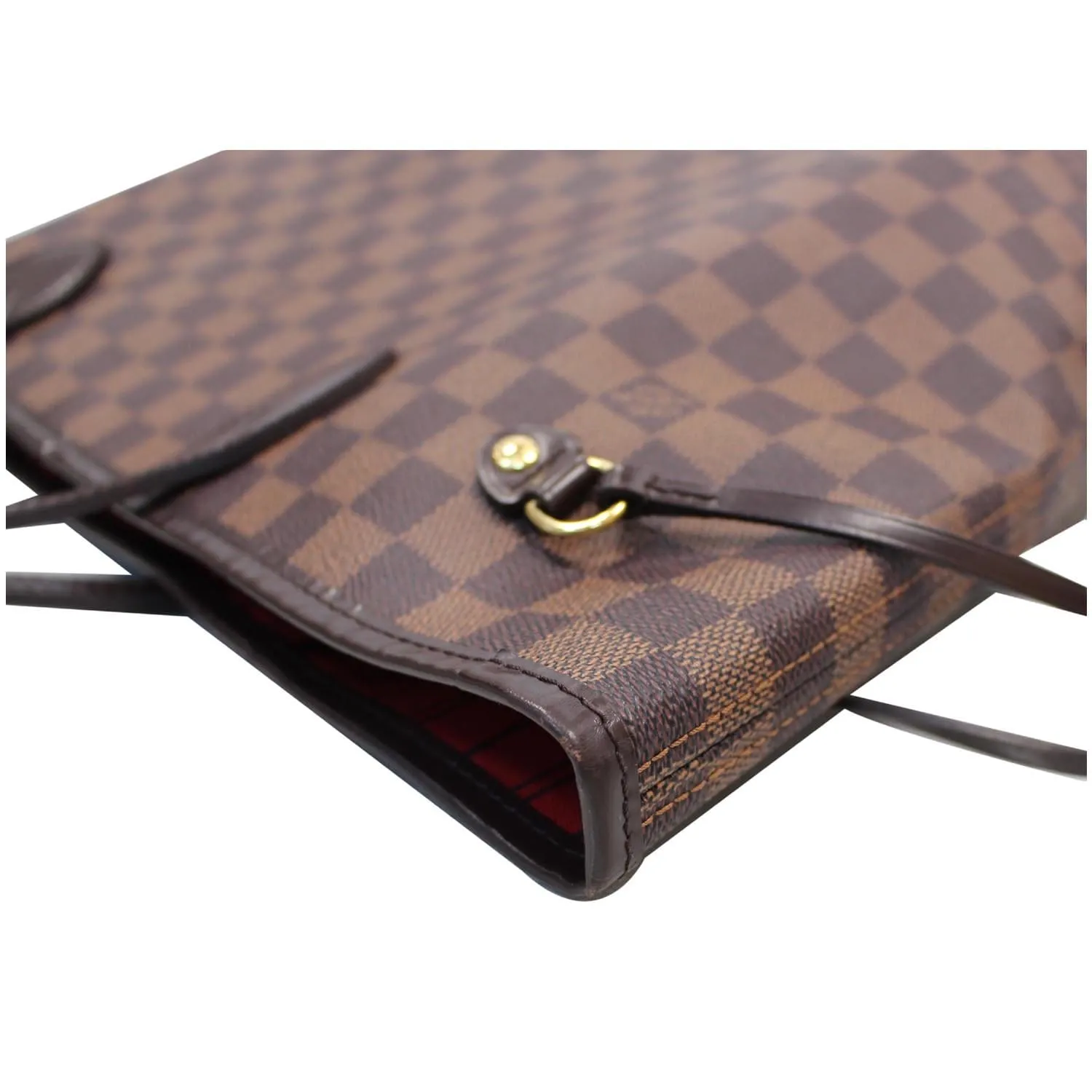 LOUIS VUITTON Neverfull MM Damier Ebene Tote Shoulder Bag Brown