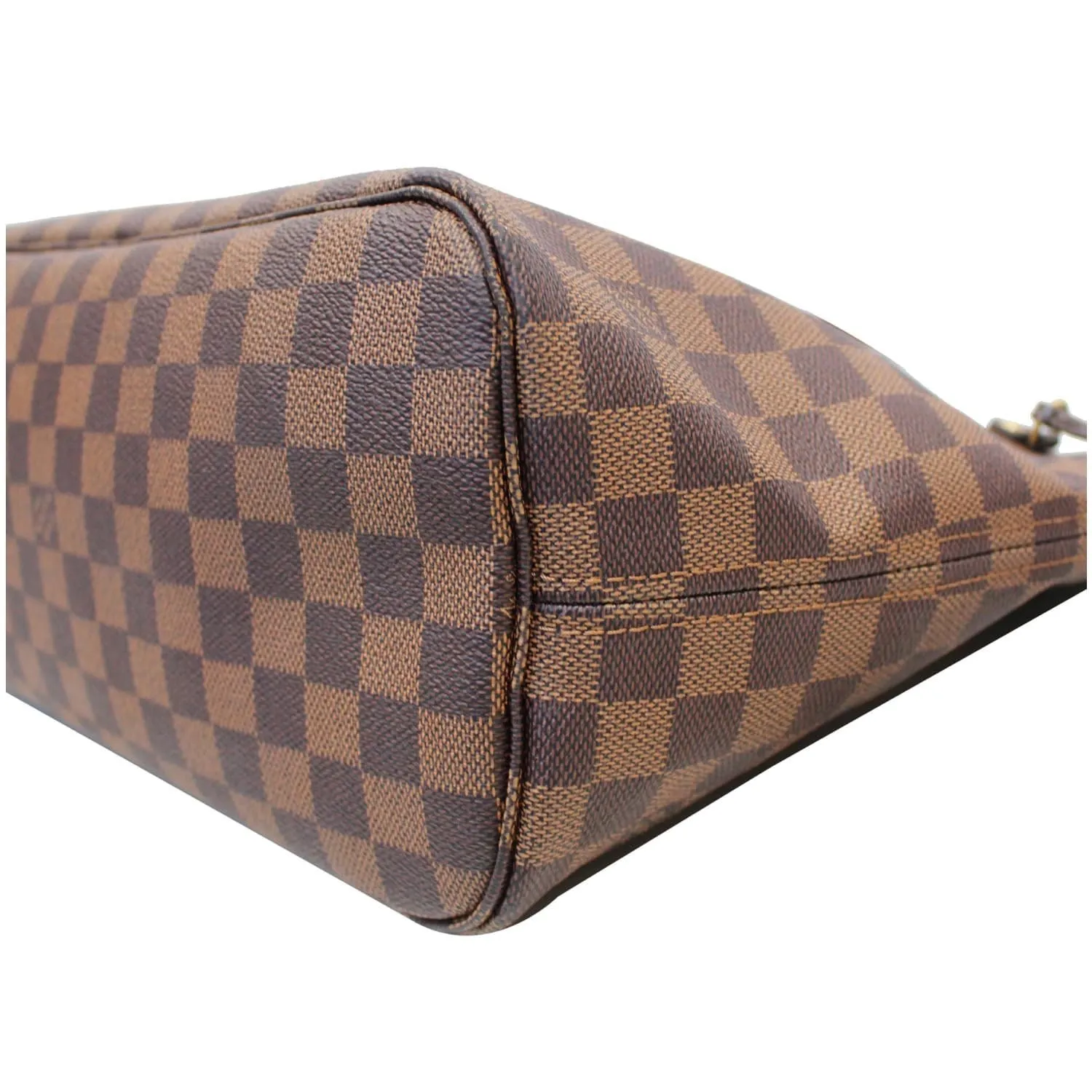 LOUIS VUITTON Neverfull MM Damier Ebene Tote Shoulder Bag Brown