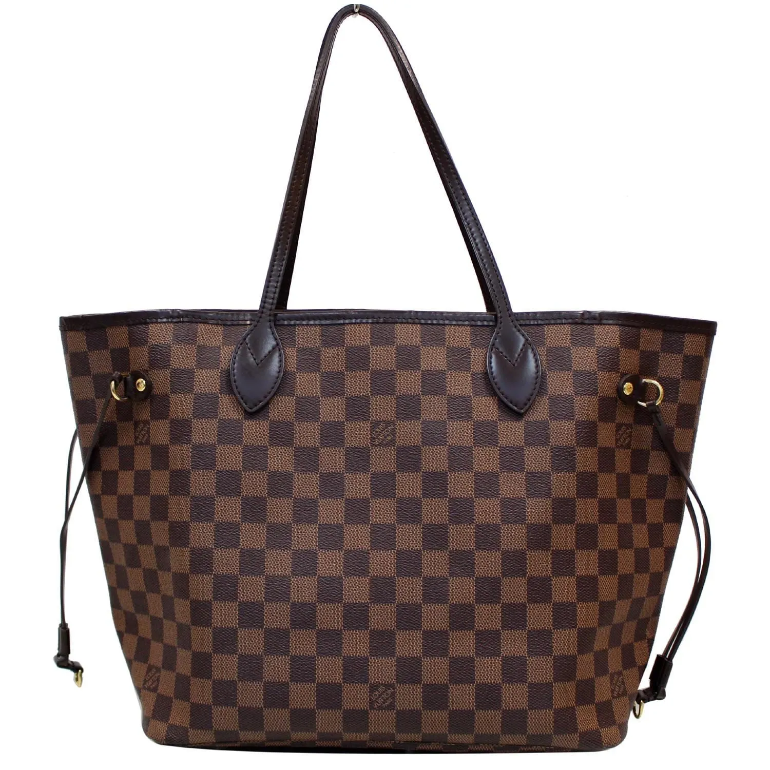LOUIS VUITTON Neverfull MM Damier Ebene Tote Shoulder Bag Brown
