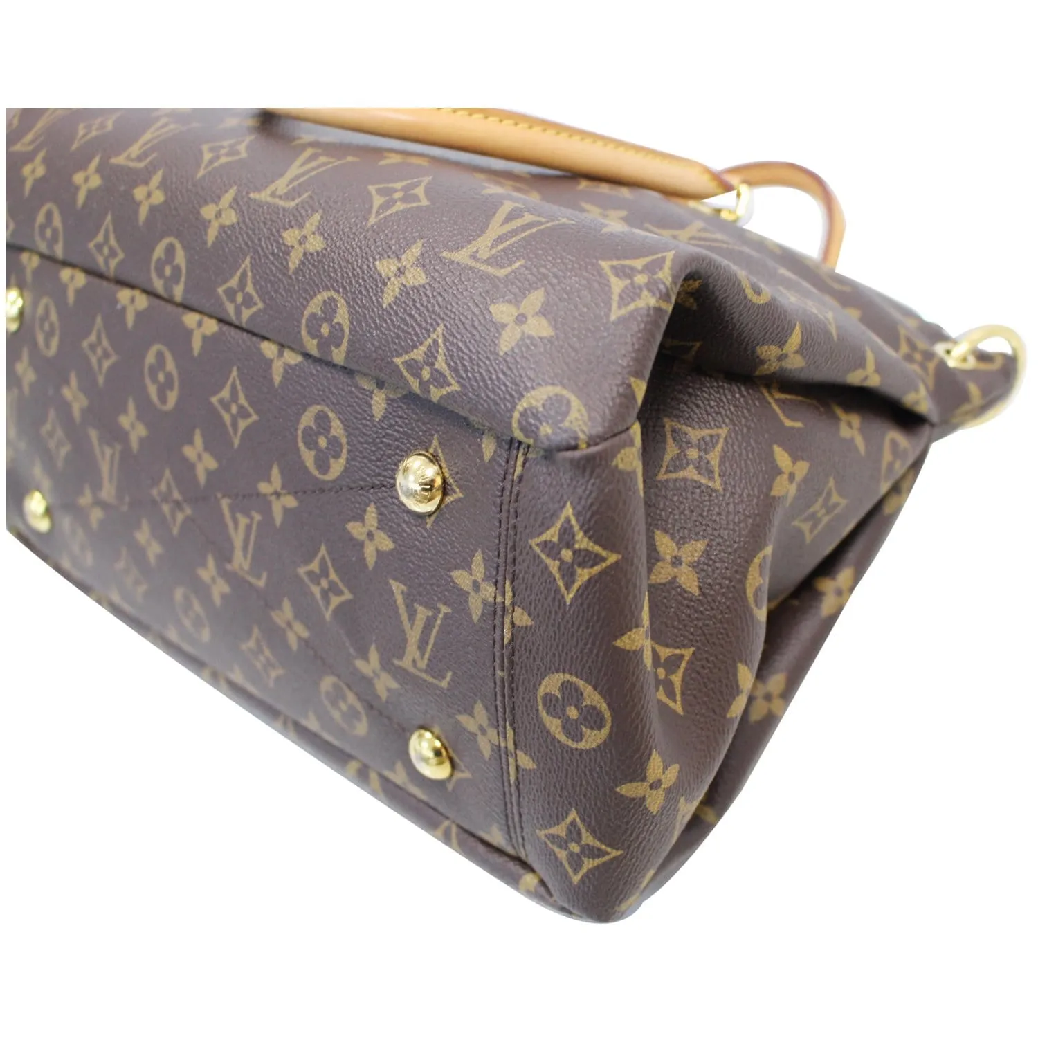 LOUIS VUITTON Pallas Monogram Canvas 2Way Shoulder Bag Brown
