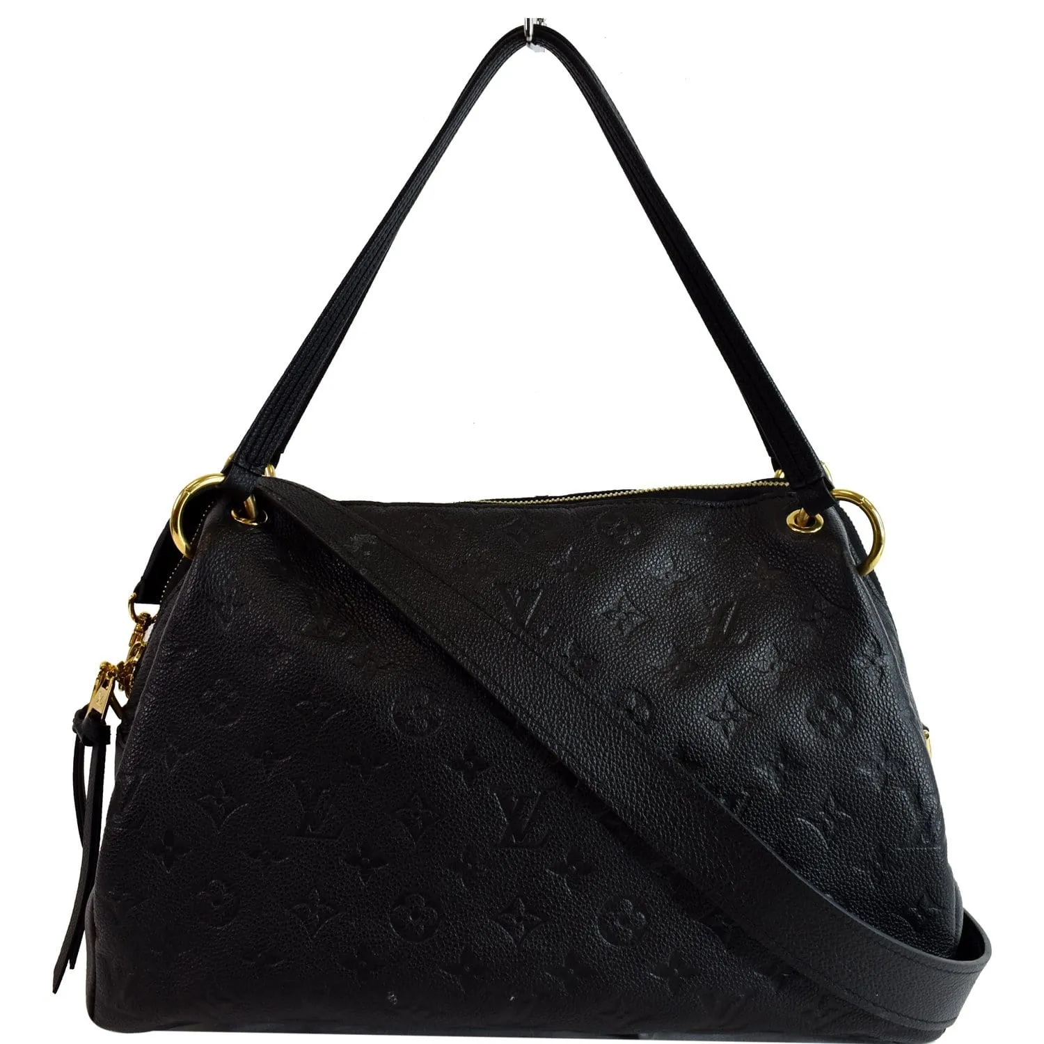 LOUIS VUITTON Ponthieu MM Monogram Empreinte Leather Shoulder Bag Black