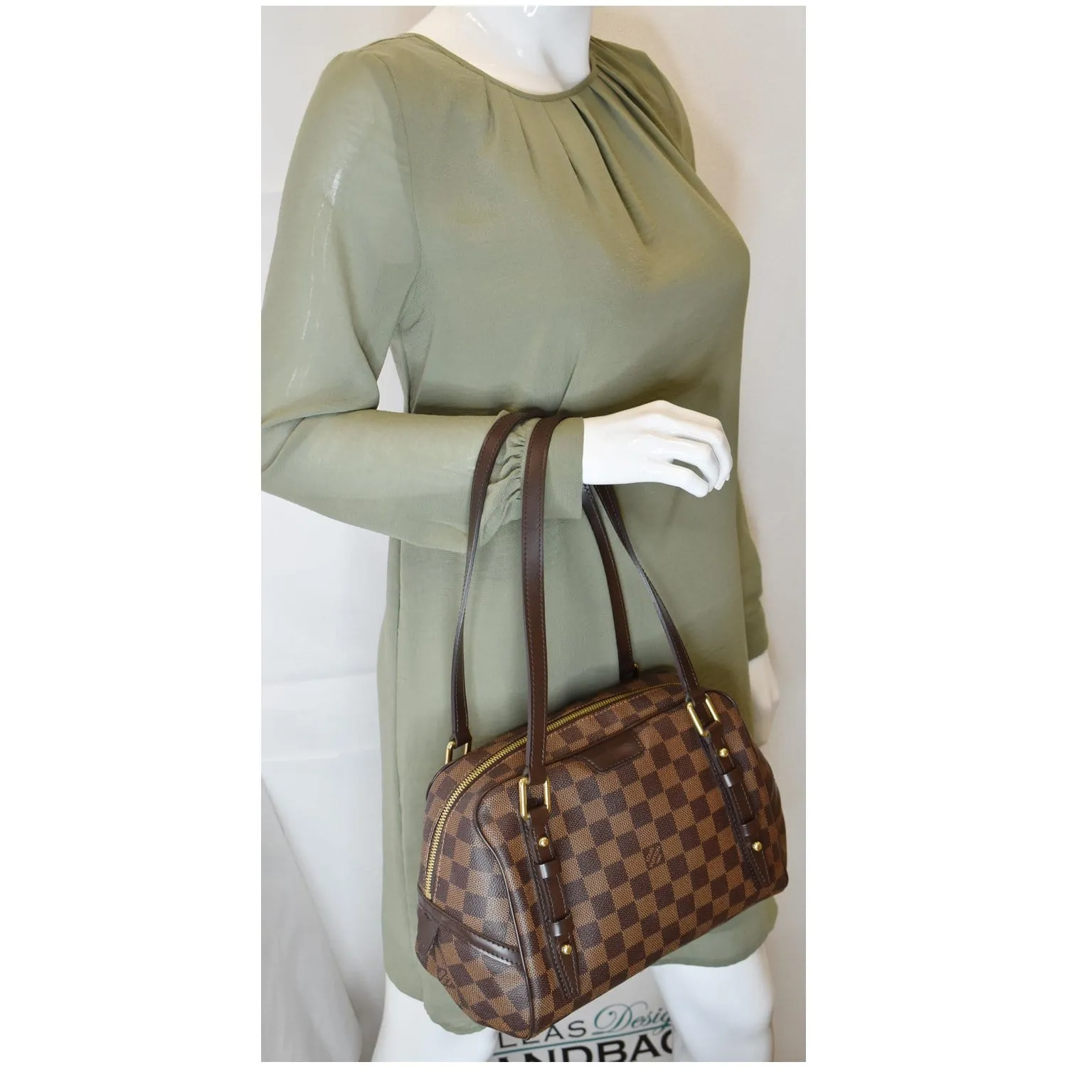 LOUIS VUITTON Rivington PM Damier Ebene Shoulder Bag Brown