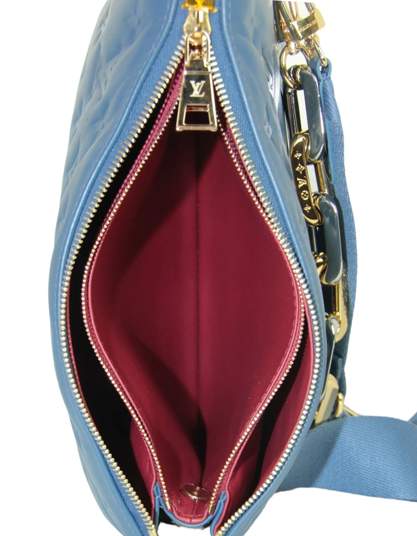 Louis Vuitton Storm Blue Embossed Monogram Coussin PM
