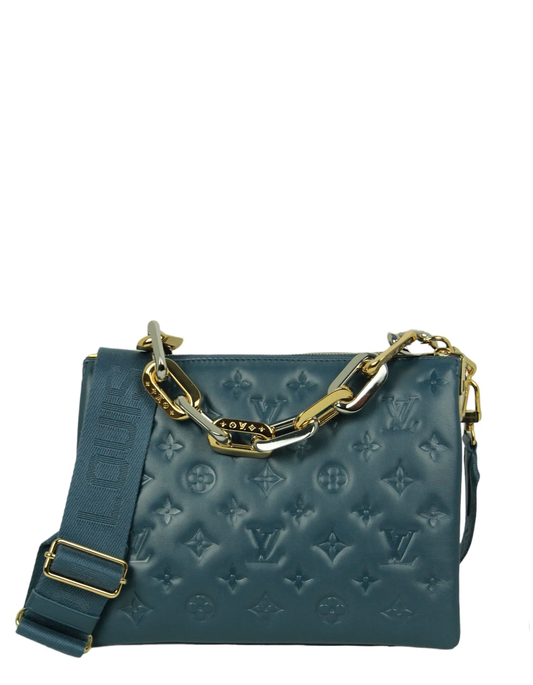 Louis Vuitton Storm Blue Embossed Monogram Coussin PM
