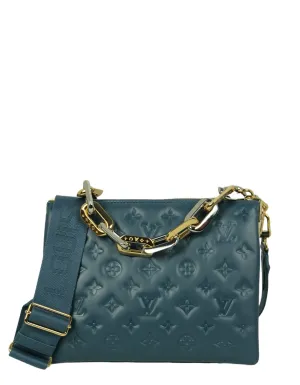 Louis Vuitton Storm Blue Embossed Monogram Coussin PM