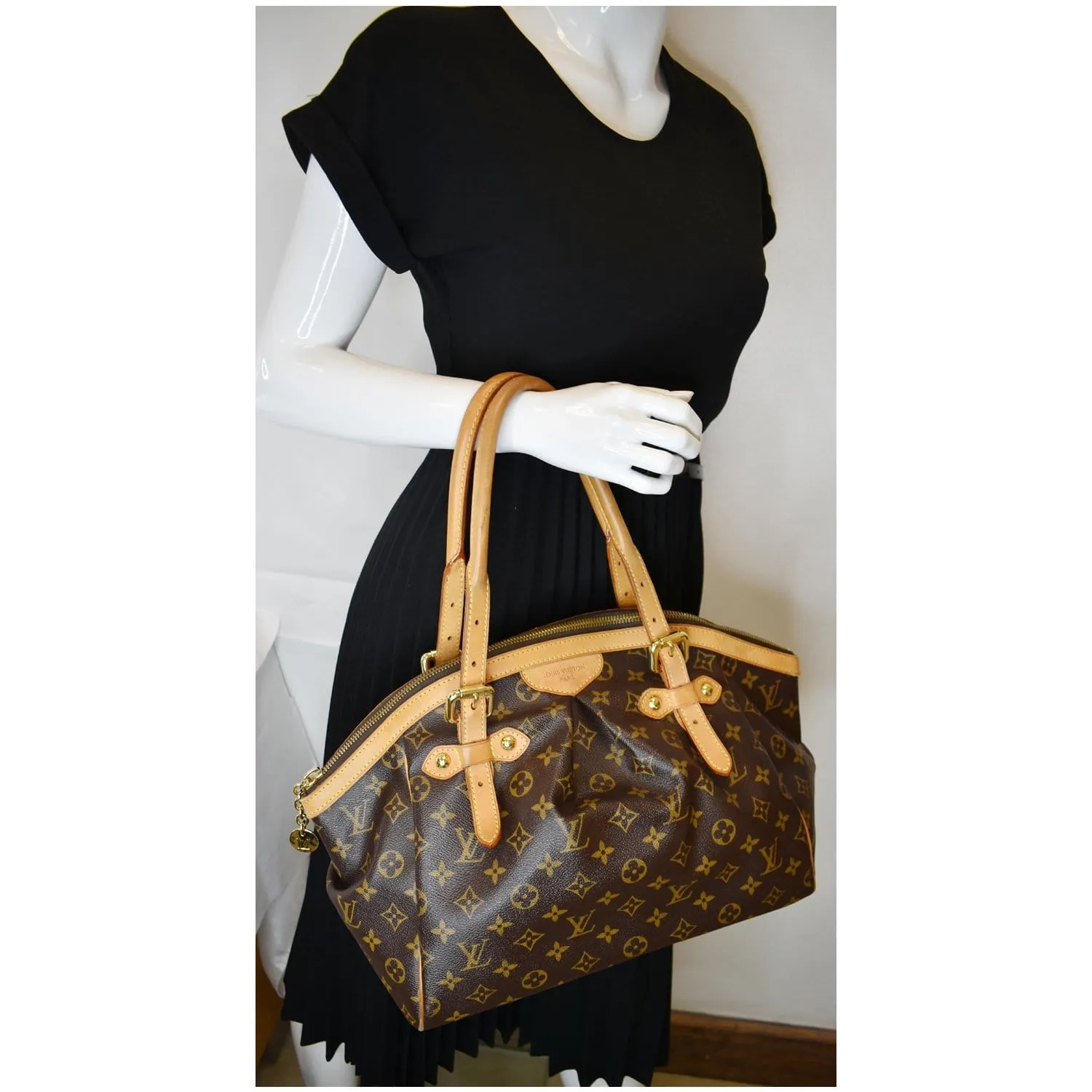 LOUIS VUITTON Tivoli GM Monogram Canvas Shoulder Bag Brown