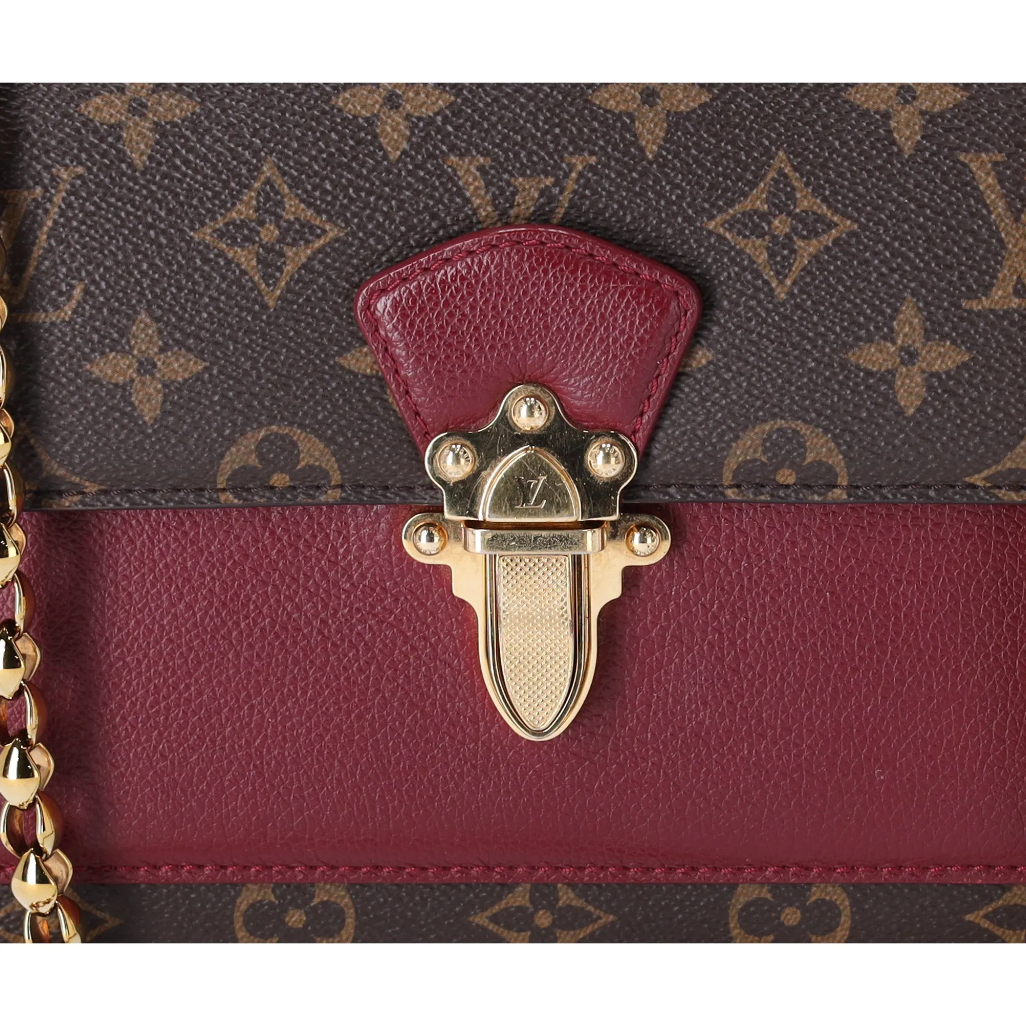Louis Vuitton Victoire Chain Shoulder Bag Monogram Canvas M41732 Brown Raisin