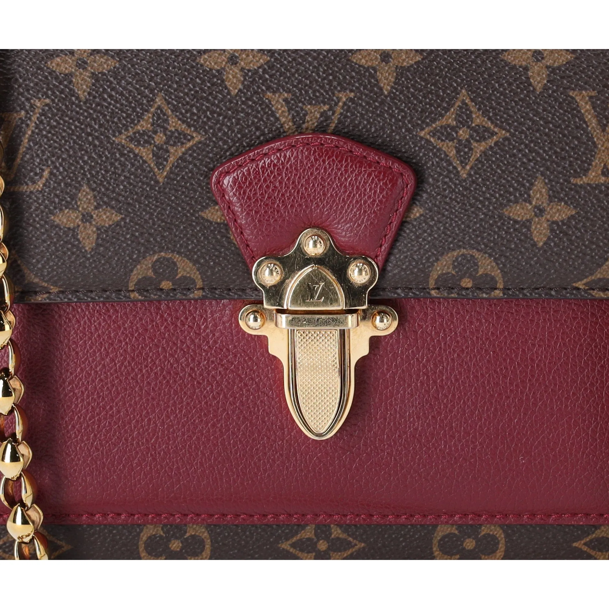 Louis Vuitton Victoire Chain Shoulder Bag Monogram Canvas M41732 Brown Raisin