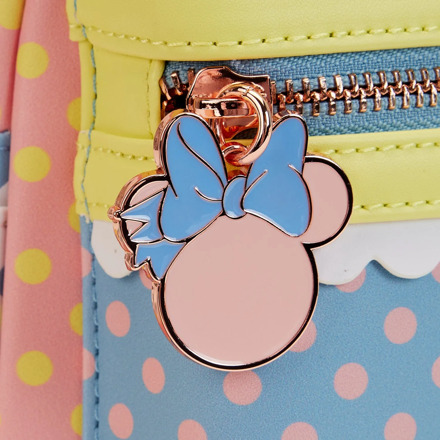Loungefly Disney Minnie Pastel Color Blocks Dots Mini Backpack