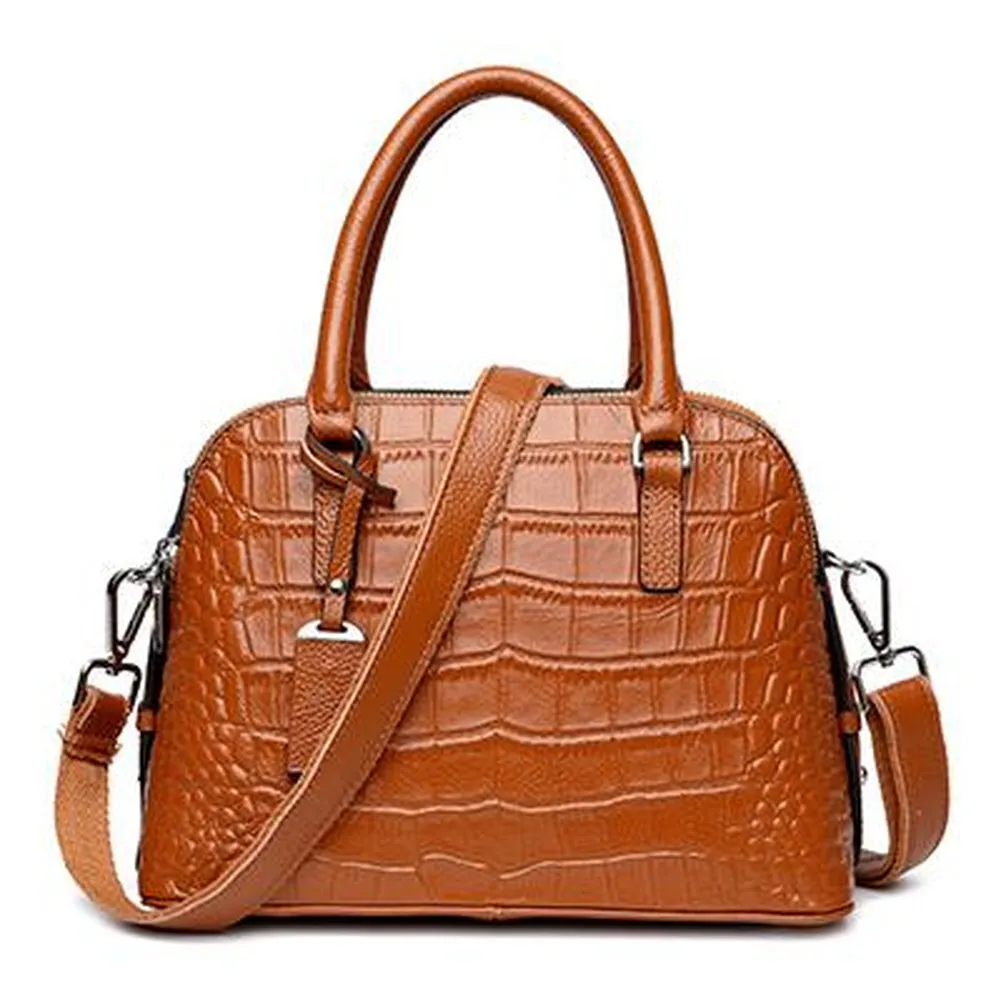<bold>Top-Handle / Crossbody Bag <br>Genuine-Leather