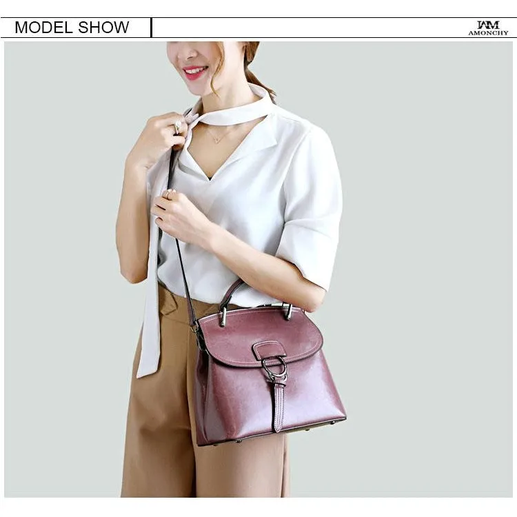 <bold>Top-Handle / Crossbody Bag <br>Genuine-Leather