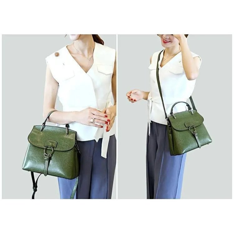 <bold>Top-Handle / Crossbody Bag <br>Genuine-Leather