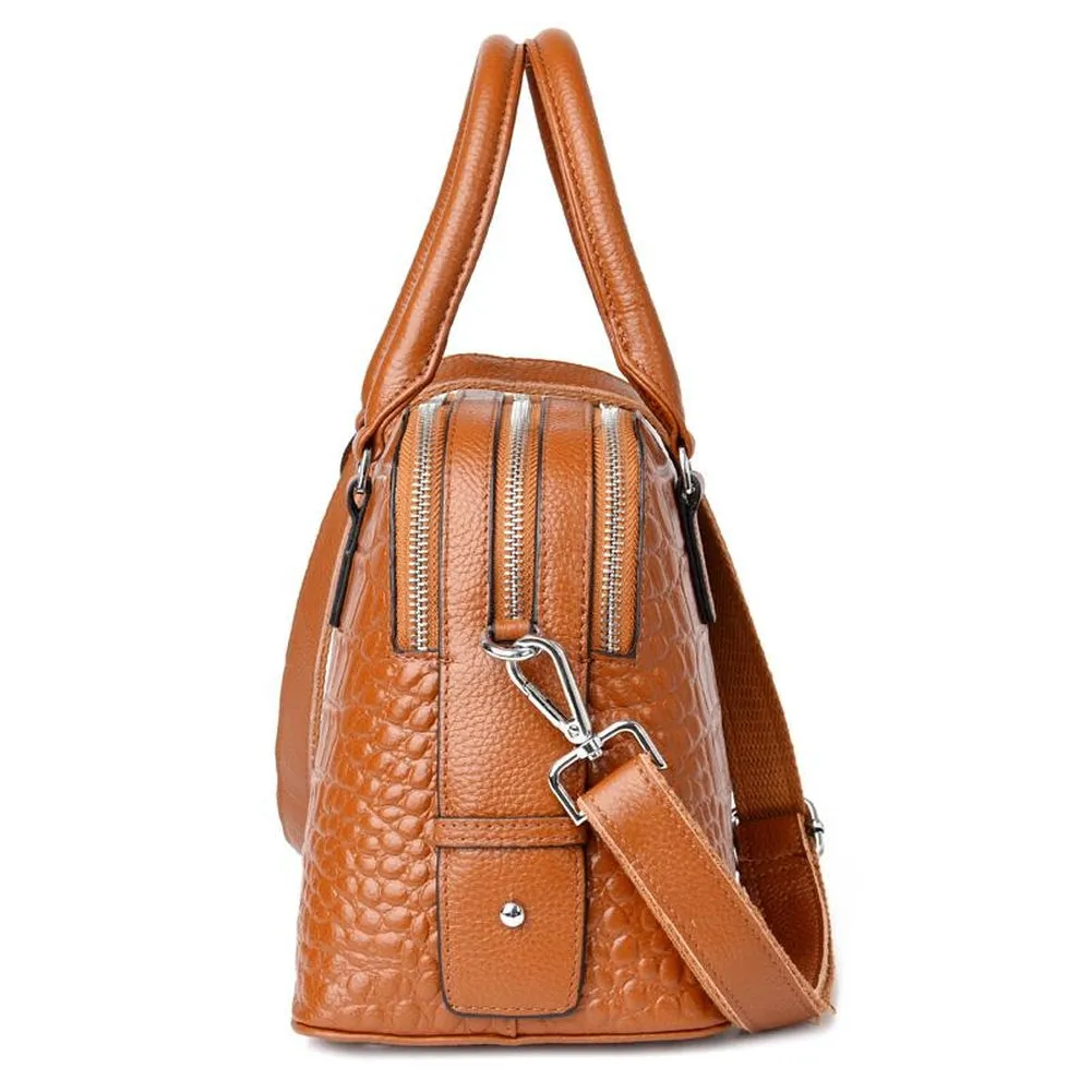 <bold>Top-Handle / Crossbody Bag <br>Genuine-Leather