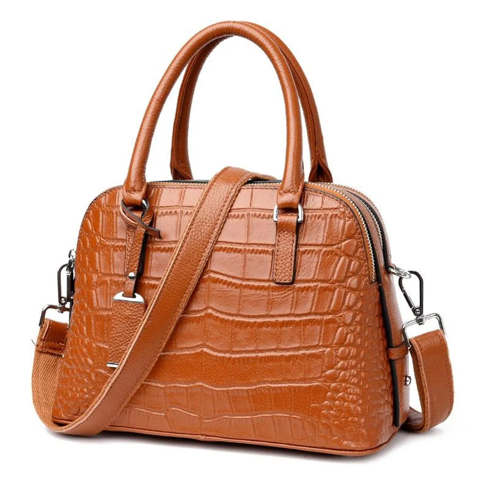 <bold>Top-Handle / Crossbody Bag <br>Genuine-Leather